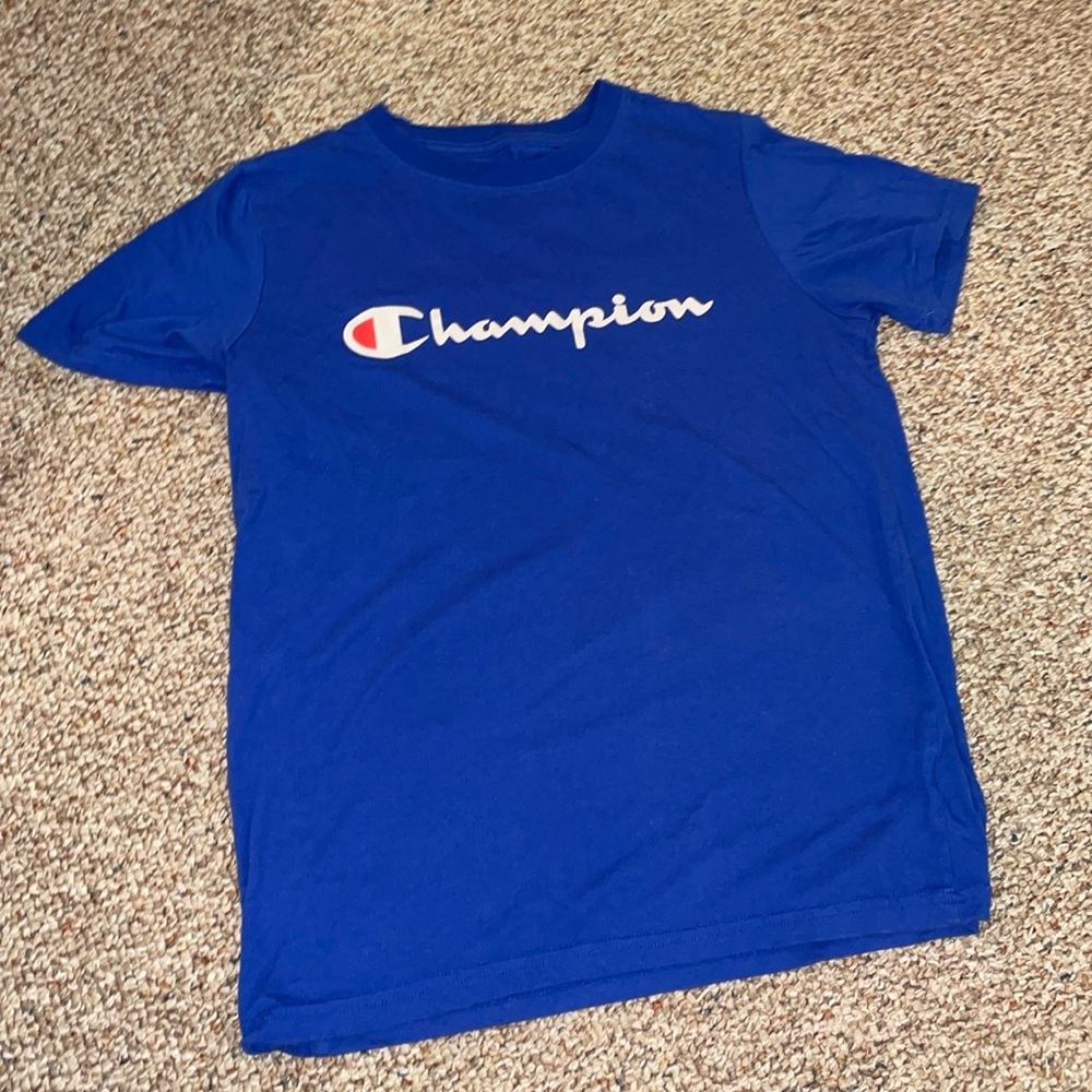 KIDS XL CHAMPION BLUE T SHIRT